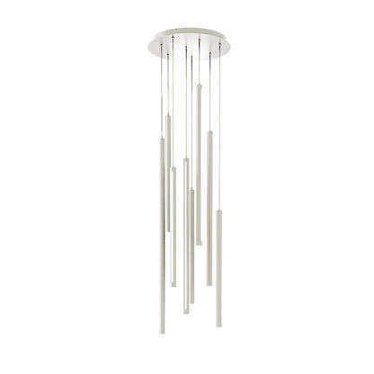 8 Light Round CCT LED Duo-Light Cylinder Pendant Cluster