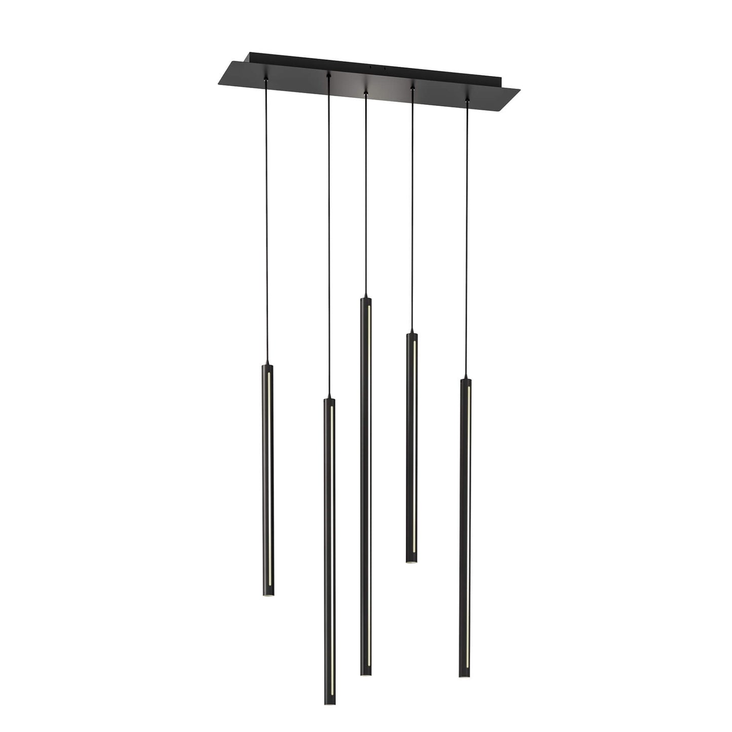 5 Light Square CCT LED Duo-Light Cylinder Pendant Cluster